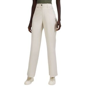 Lululemon City Sleek 5 Pocket Wide-Leg High-Rise Pant Cream Utilitech Sz 27